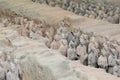 XIAN, CHINA - MAY 24, 2018: The Terracotta Army warriors at the Royalty Free Stock Photo